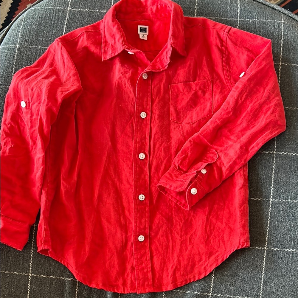 Janie and Jack Bright Red Shirt